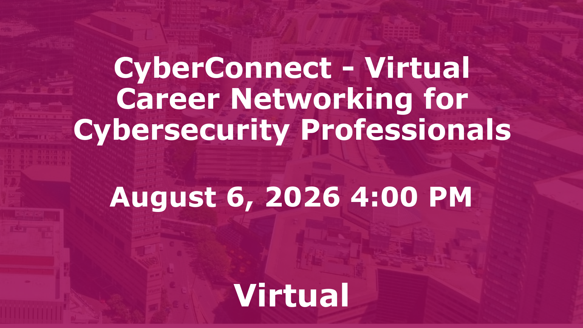 CyberConnect - Virtual Career Networking for Cybersecurity Professionals event image